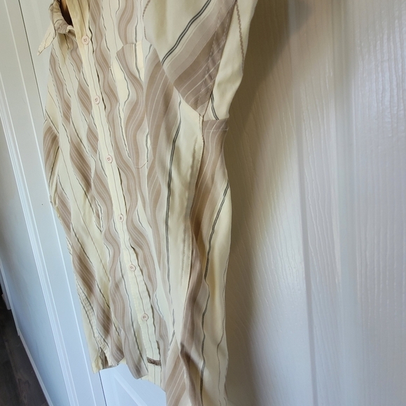 O'Neill Striped Collared Button Down Short Sleeve Shirt Men's Large - Picture 7 of 16